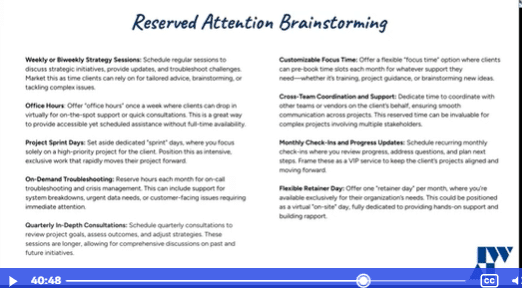 Lesson: 9 Reserved Attention Service Offer Strategies