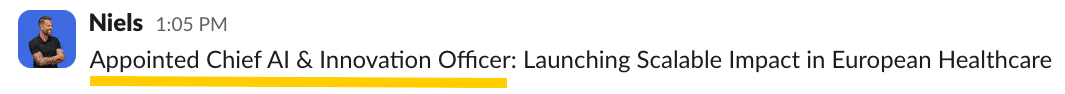 Appointed Chief AI & Innovation Officer -Niels