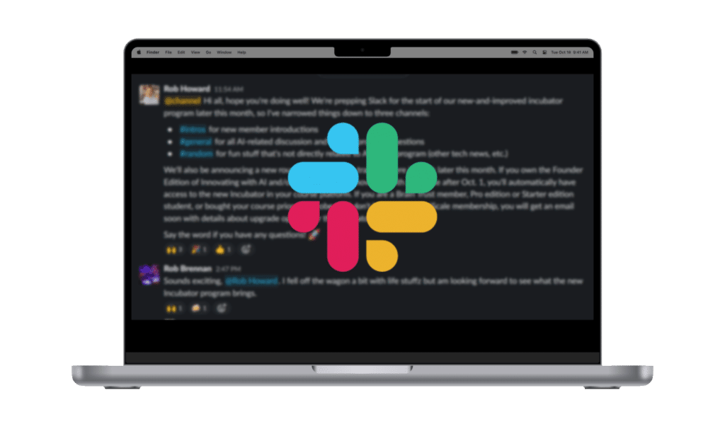 Screenshot of the Slack channel