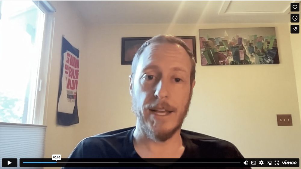 Dan M. speaking on camera